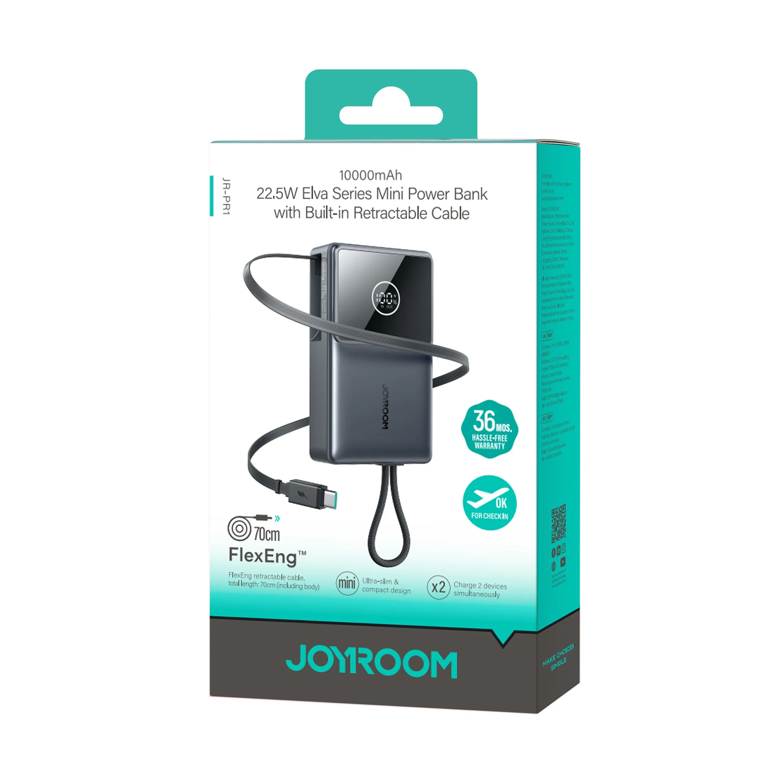 Thiết kế cạnh viền mỏng và tinh tế của sạc dự phòng 10000mAh