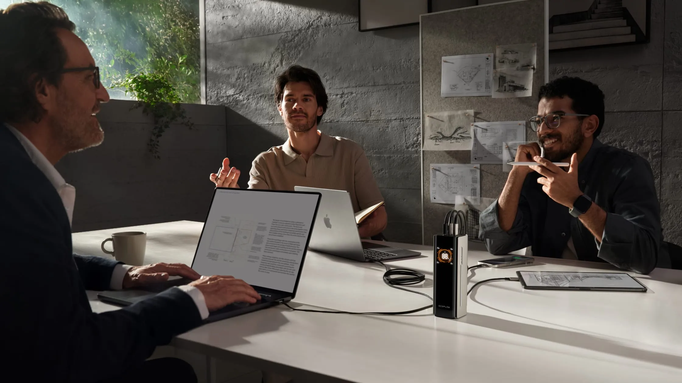 Biểu đồ phân chia công suất khi sạc hai cổng