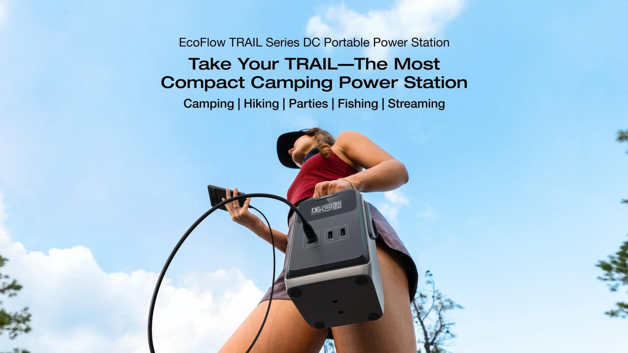 EcoFlow Trail 300 DC với tay cầm dệt tiện lợi