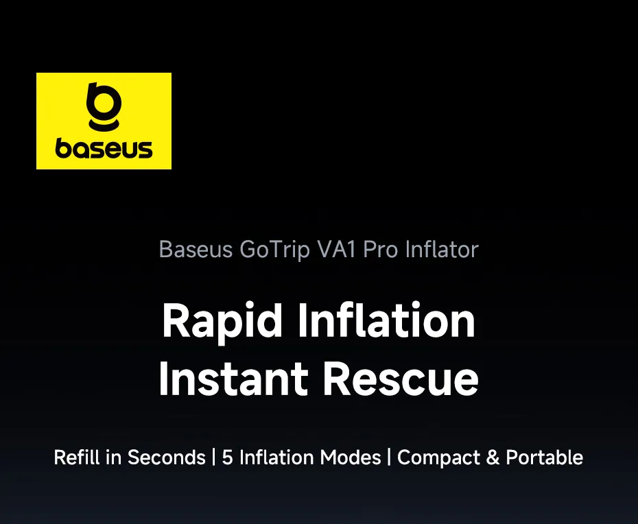 Bơm lốp Baseus GoTrip VA1 Max với màn hình hiển thị thông số