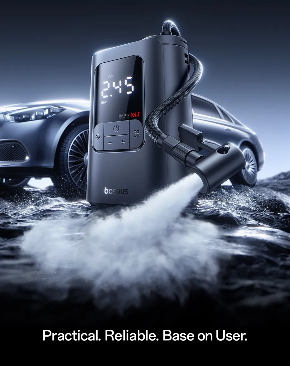 Năm chế độ bơm thông minh của bơm lốp mini Baseus