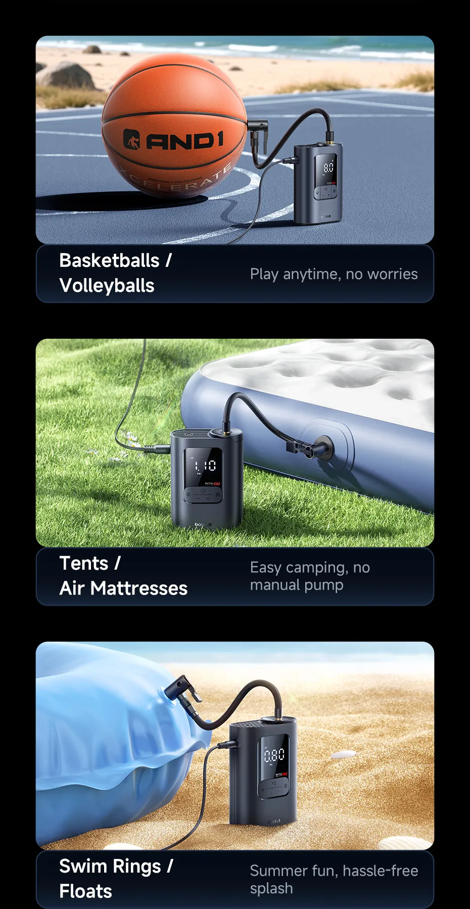 Độ chính xác áp suất cao của bơm lốp Baseus