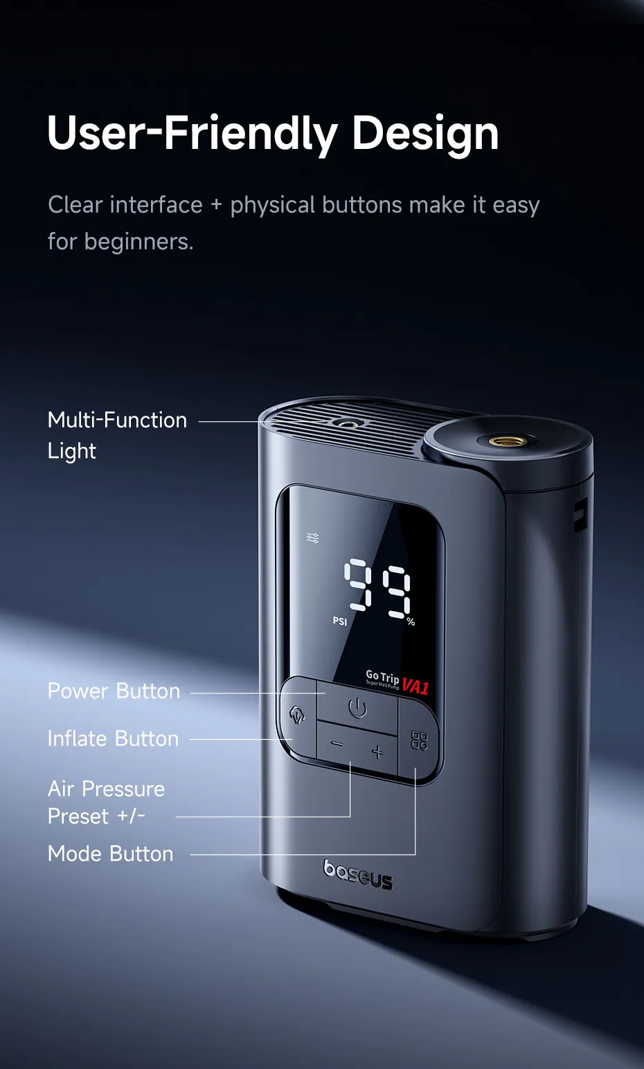 Bơm lốp Baseus GoTrip VA1 Max trên tay người dùng