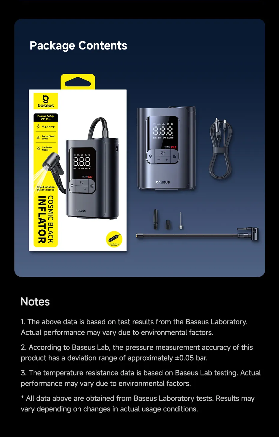 Bao bì chuyên nghiệp của bơm lốp Baseus GoTrip VA1 Max