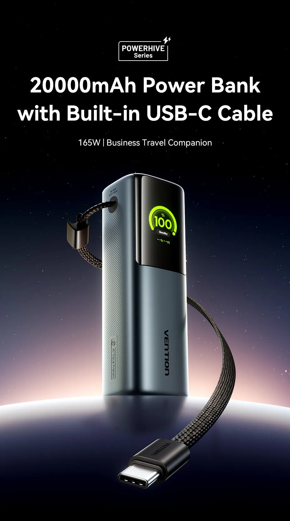 Pin dự phòng VENTION FKF 20000mAh 165W tổng thể