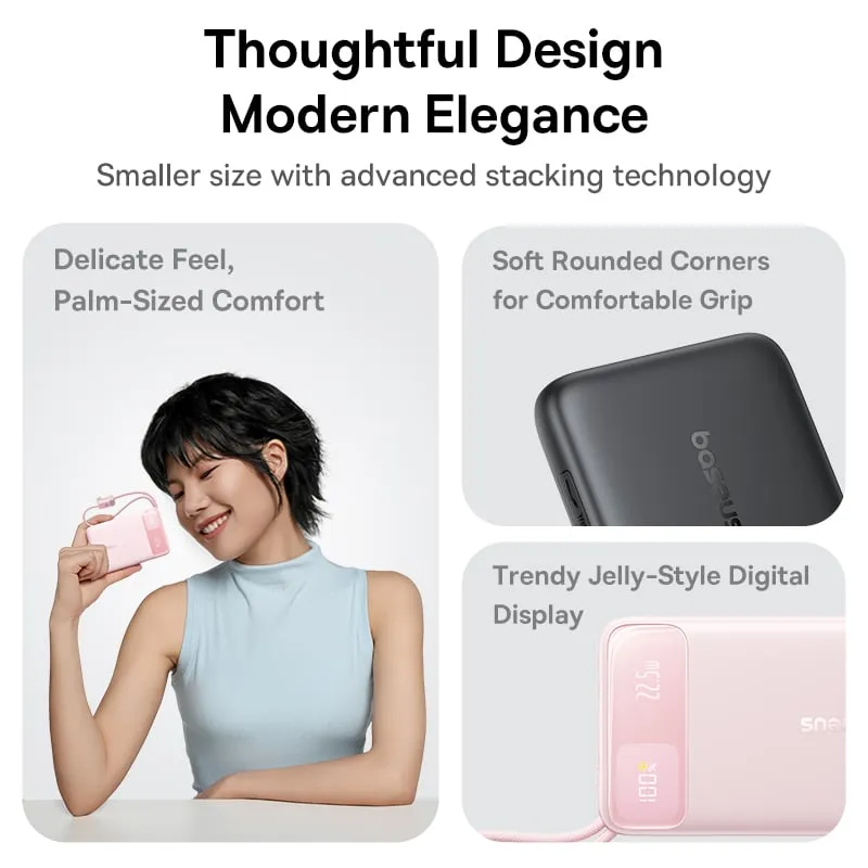 Màn hình LED hiển thị phần trăm pin của sạc dự phòng Baseus FC11