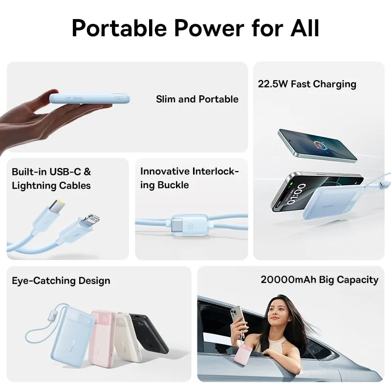 Thiết kế nhỏ gọn của sạc dự phòng có dây Baseus EnerFill FC11 10000mAh