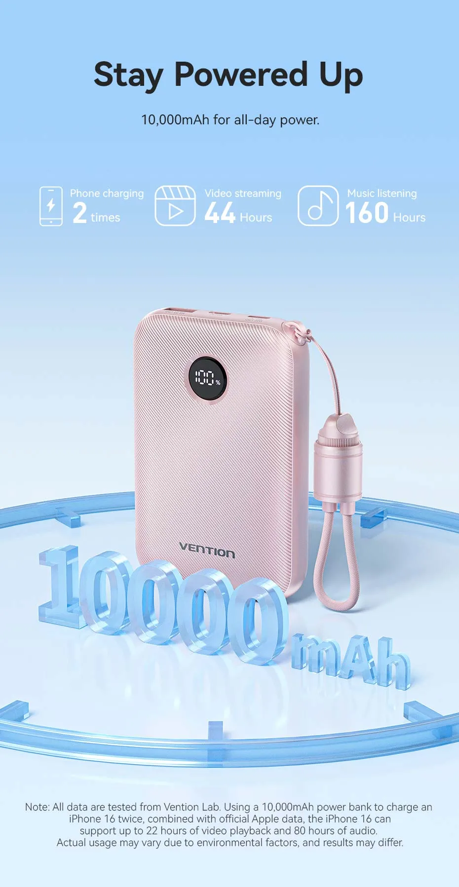 Pin sạc dự phòng VENTION 22.5W với lớp vỏ nhám chống trượt