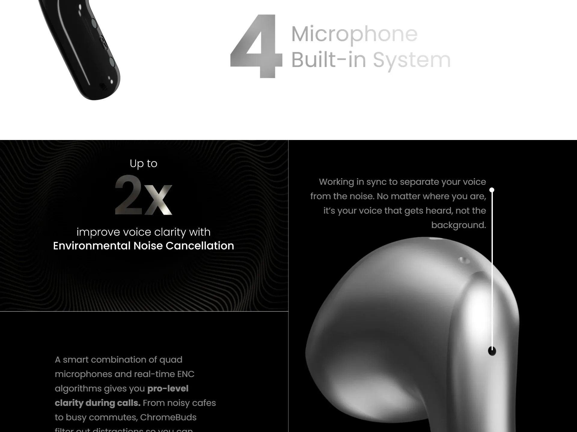 Góc nghiêng tai nghe không dây HiFuture Chromebuds