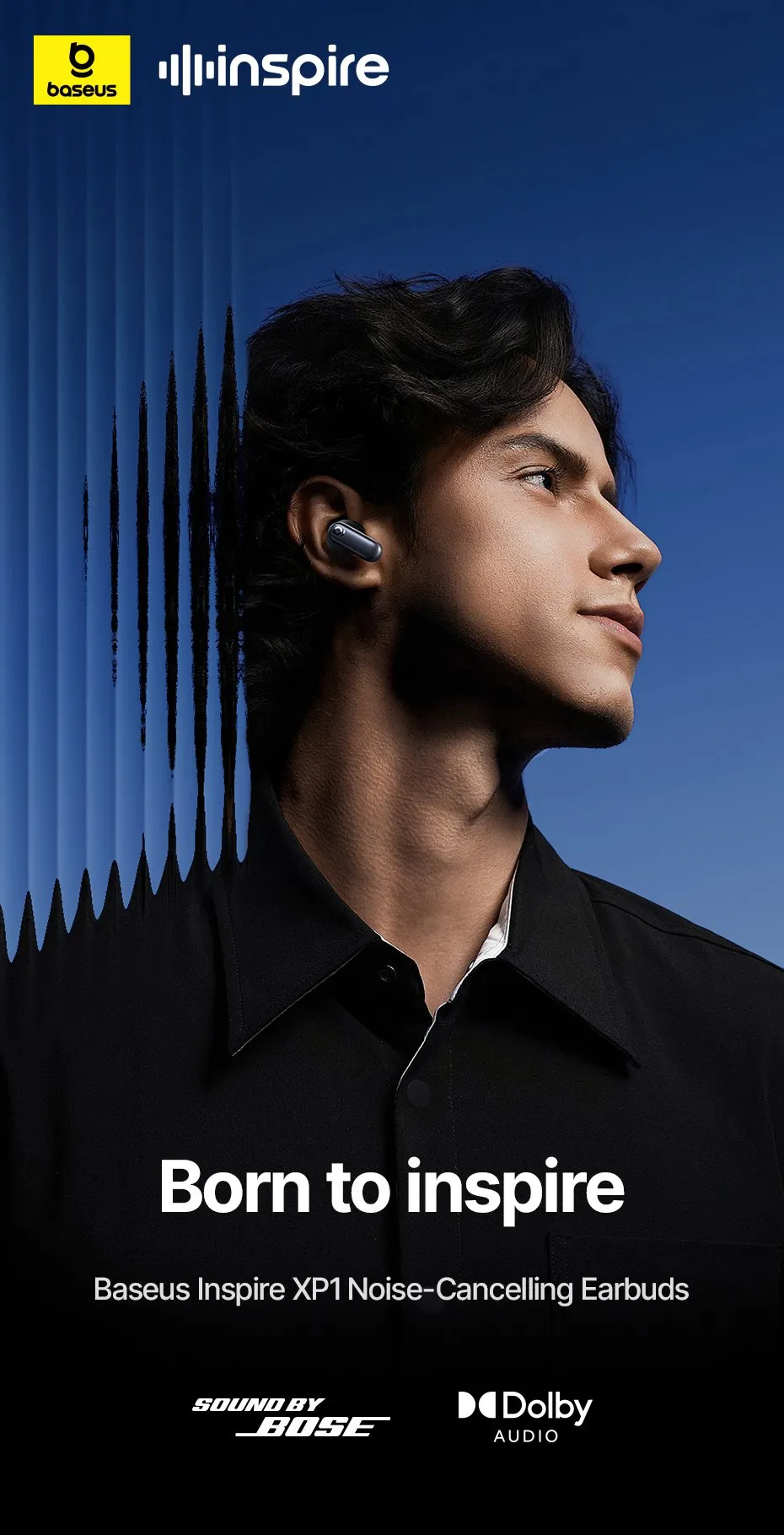 Tai nghe không dây TWS Baseus Inspire XP1 với hộp sạc màu trắng sang trọng