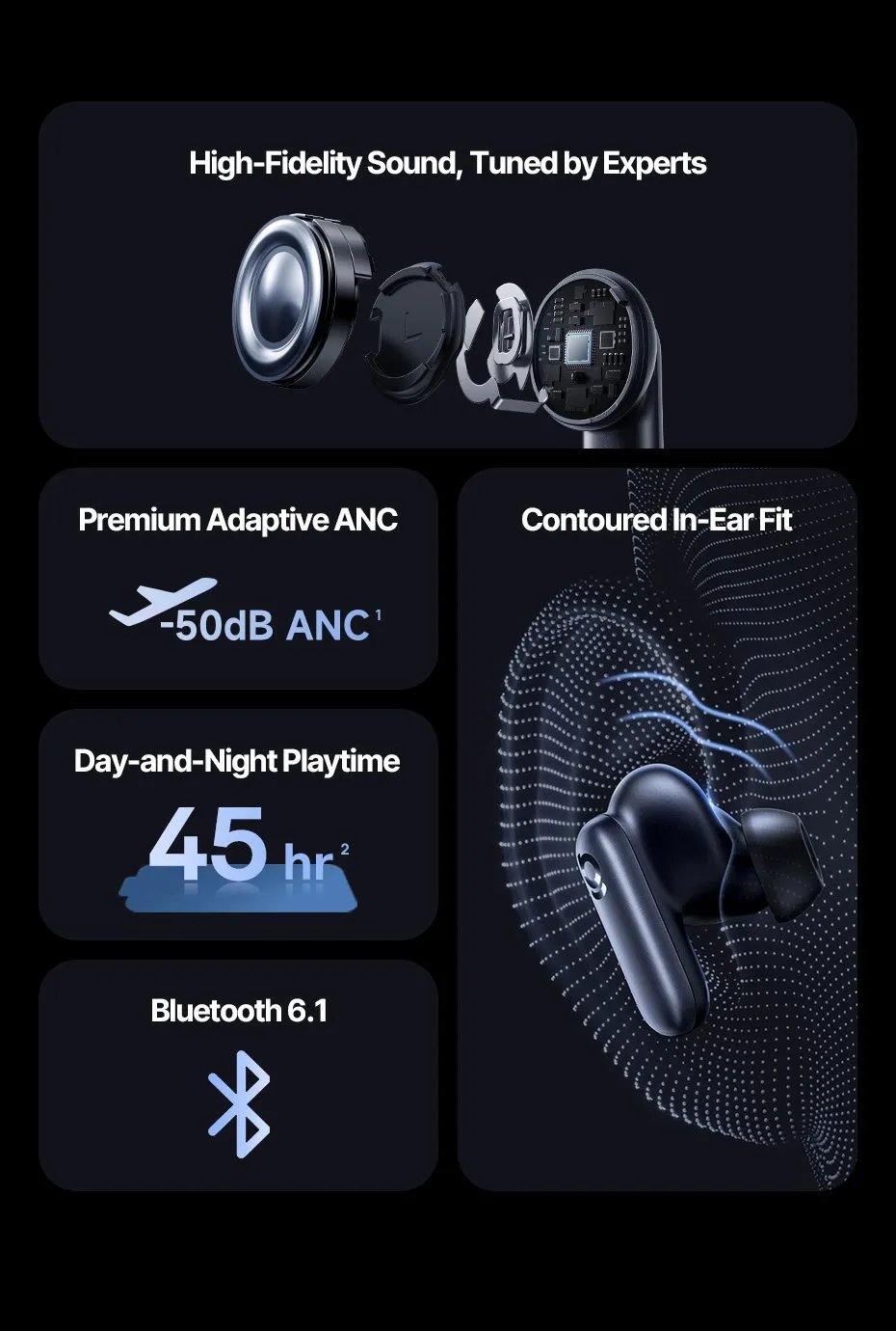 Thiết kế công thái học của tai nghe Bluetooth Baseus Inspire XP1 đeo êm ái