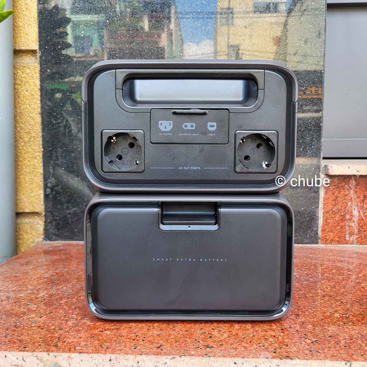 Cận cảnh bảng điều khiển trạm sạc EcoFlow River 3 Max Plus