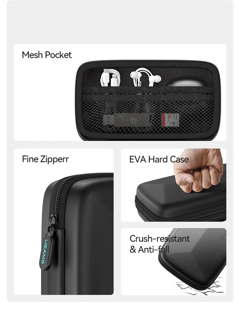 Chi tiết bên trong túi đựng sạc dự phòng USAMS Jane06