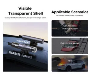 Búa thoát hiểm Ugreen LP821 tích hợp dao cắt dây an toàn tiện lợi