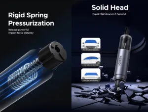 Đầu búa thoát hiểm Ugreen LP821 bằng thép vonfram phá kính nhanh chóng