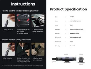 Cận cảnh chi tiết lưỡi dao cắt dây an toàn trên Ugreen LP821