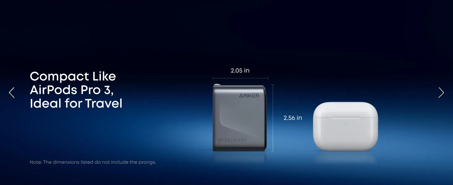 Bề mặt hoàn thiện chống bám vân tay của củ sạc ANKER Prime A2687