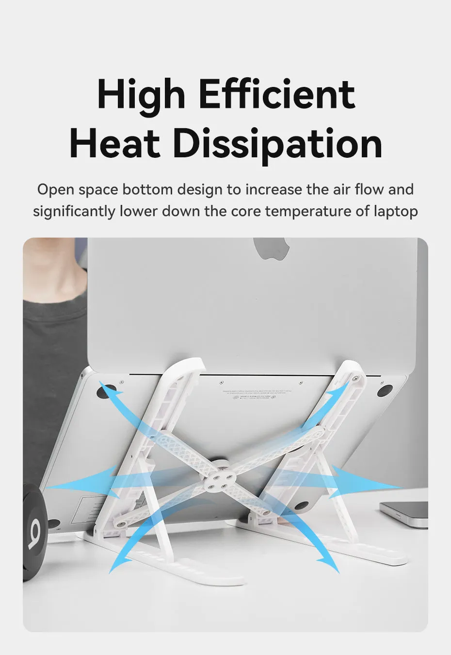 Giá đỡ laptop Vention KDN tăng hiệu suất làm mát và bảo vệ thiết bị
