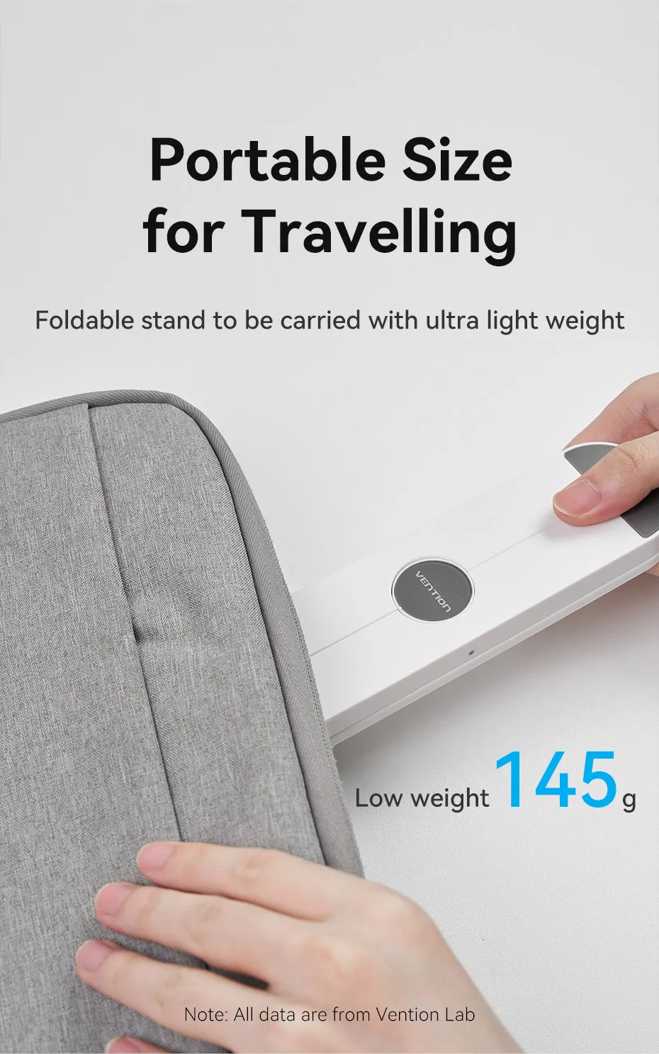 Giá đỡ gấp gọn Vention KDN dễ dàng cất giữ trong balo
