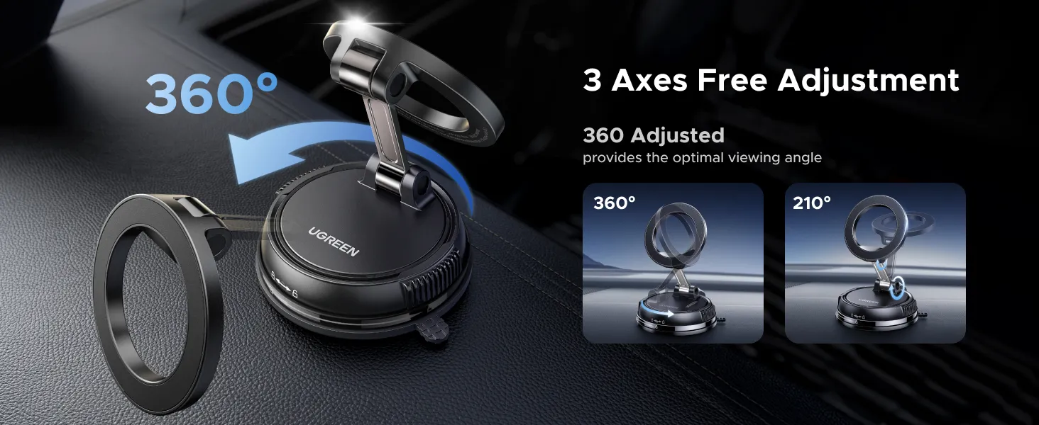 Giá đỡ Ugreen 65187 xoay 360 độ linh hoạt, phù hợp nhiều kích cỡ điện thoại