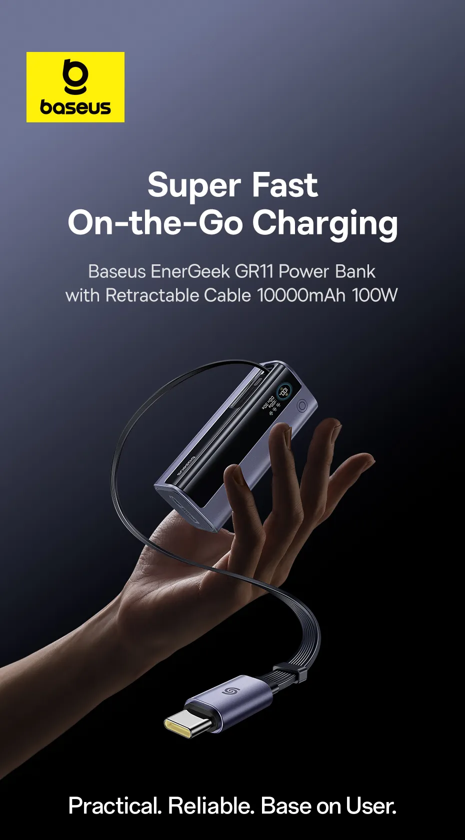 Pin dự phòng Baseus EnerGeek GR11 10000mAh 100W - hình 1