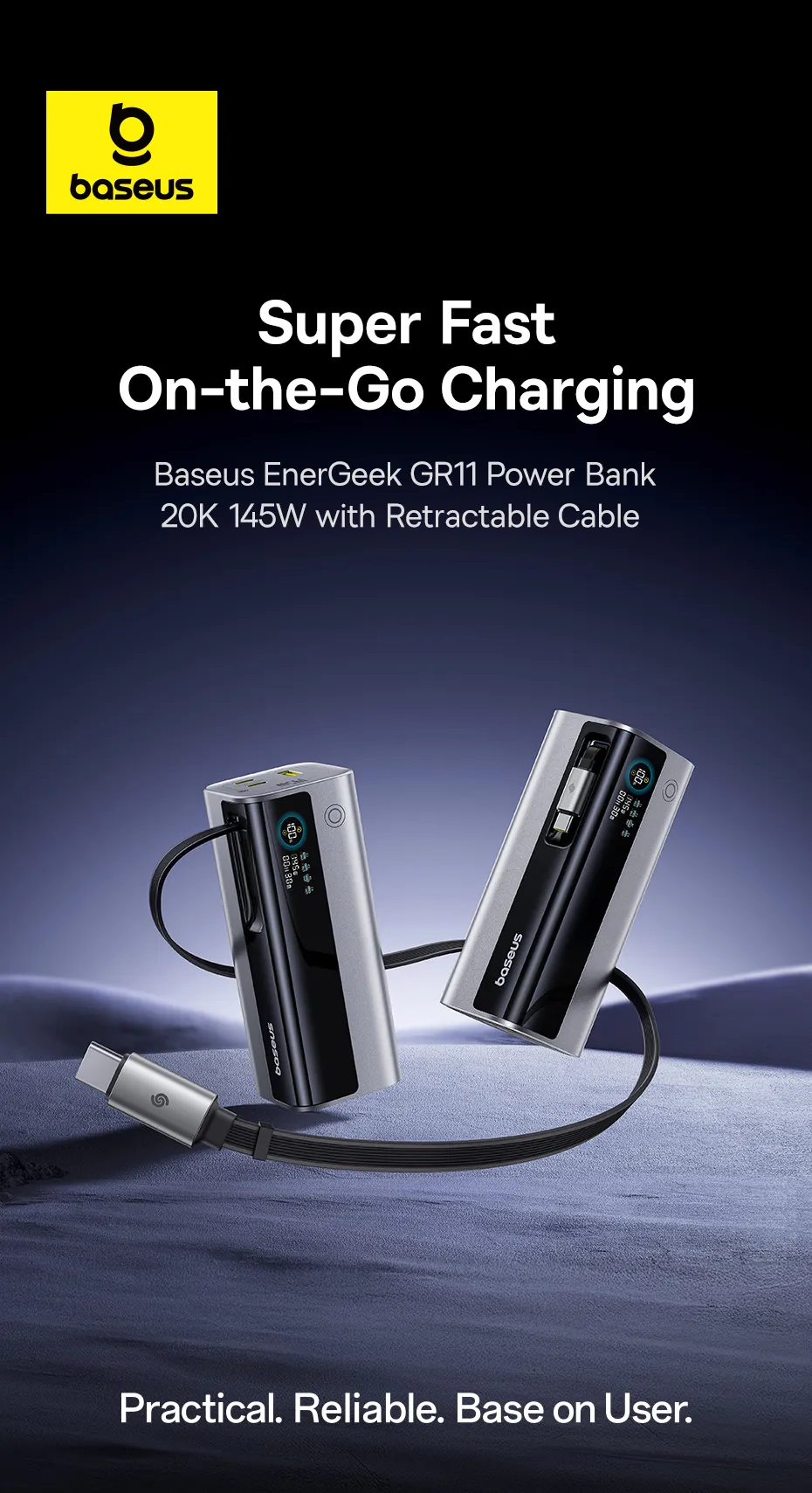 Pin dự phòng Baseus EnerGeek GR11 20000mAh 145W - hình 1