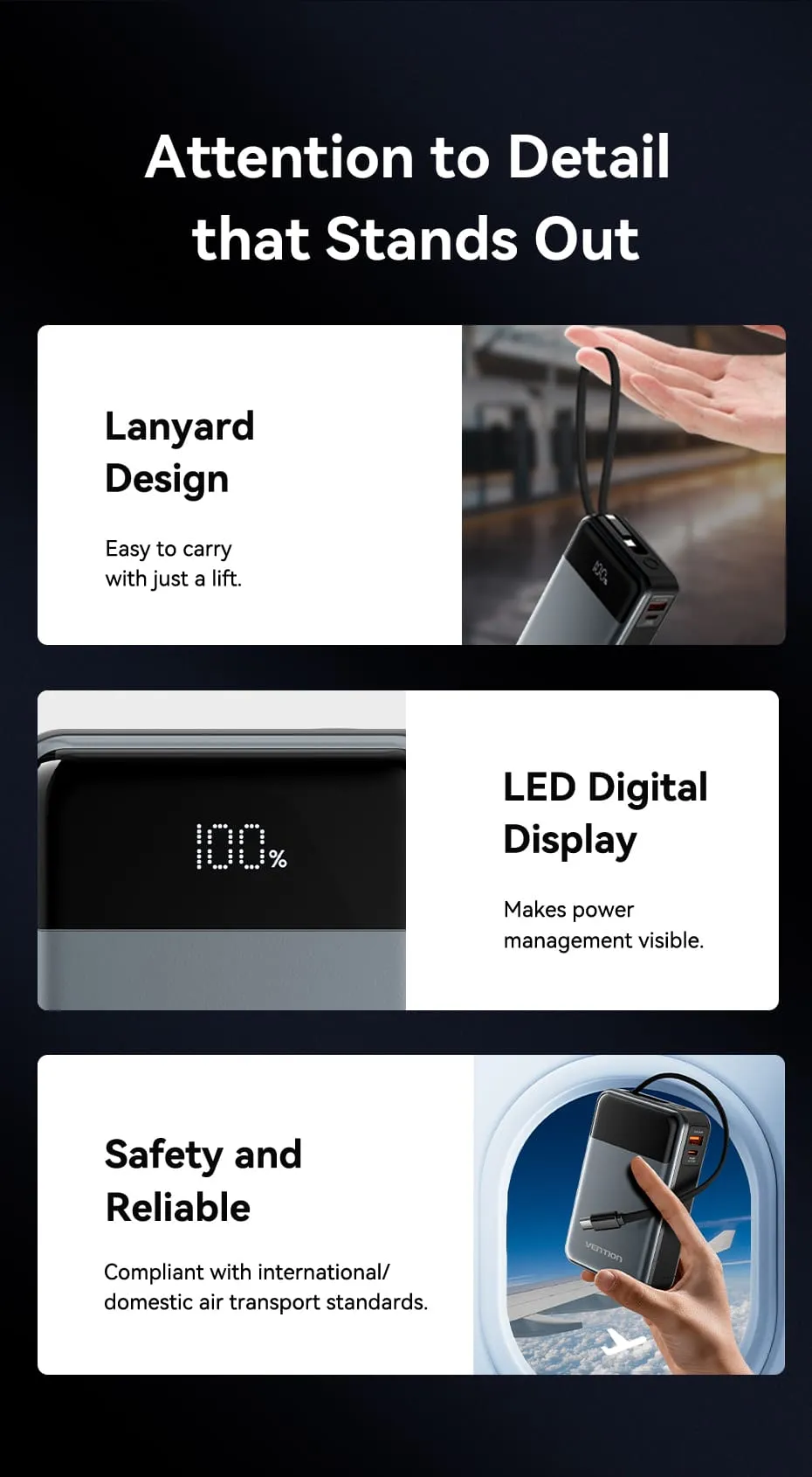 Vention Dash FHY hỗ trợ sạc nhanh đa thiết bị ổn định an toàn