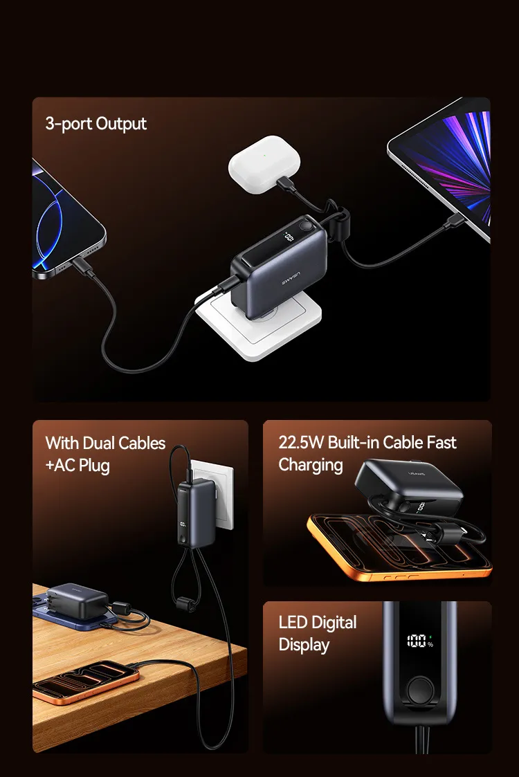 Kích thước nhỏ gọn của pin sạc USAMS CD260 khi cầm trên tay