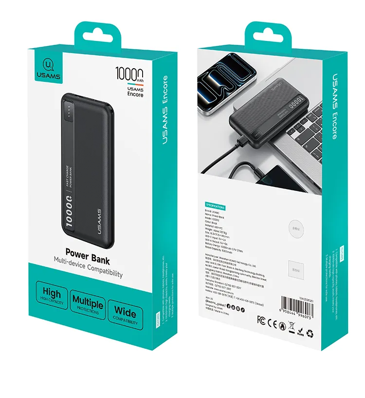 Pin sạc USAMS CD262 PB89 10000mAh 10W sạc qua cổng USB-A