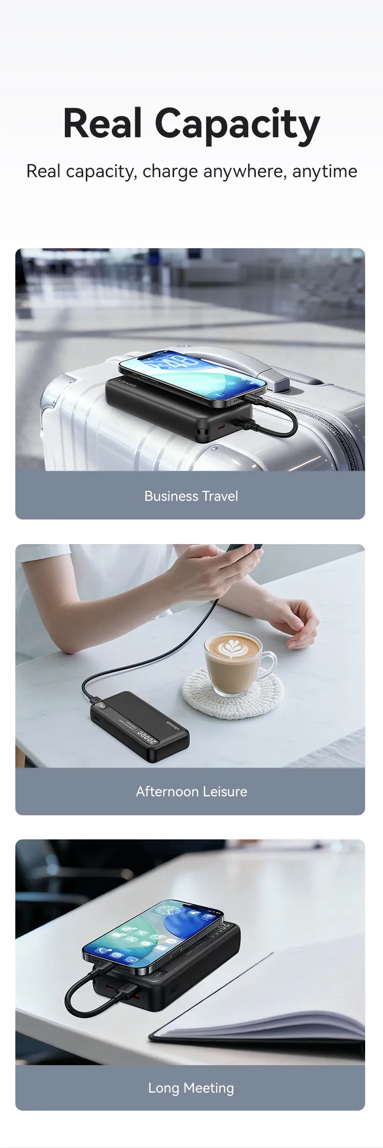 Hình ảnh Pin dự phòng USAMS CD265 20000mAh với cổng Type-C và USB-A