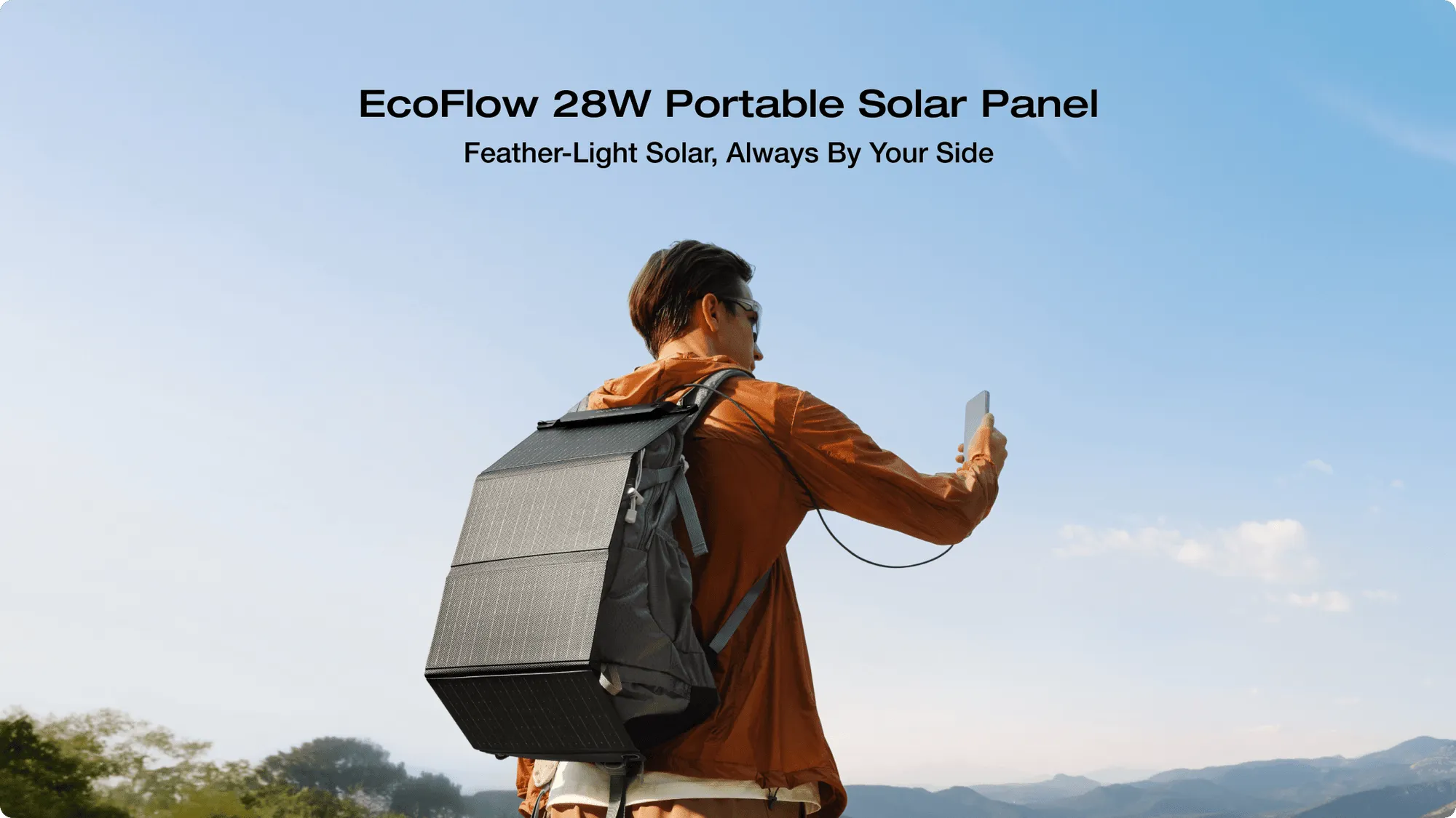 Tấm pin EcoFlow 28W thiết kế gọn nhẹ, phù hợp cho dã ngoại và du lịch