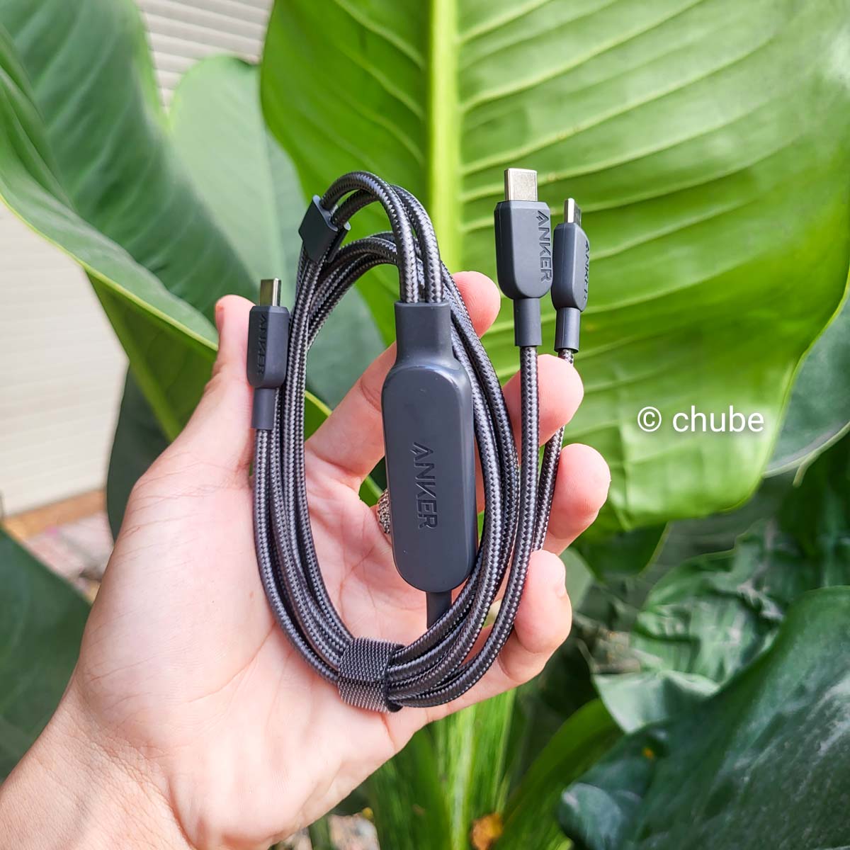 Cáp sạc Anker A8895 140W USB-C to 2C 2 trong 1 – thiết kế tổng thể