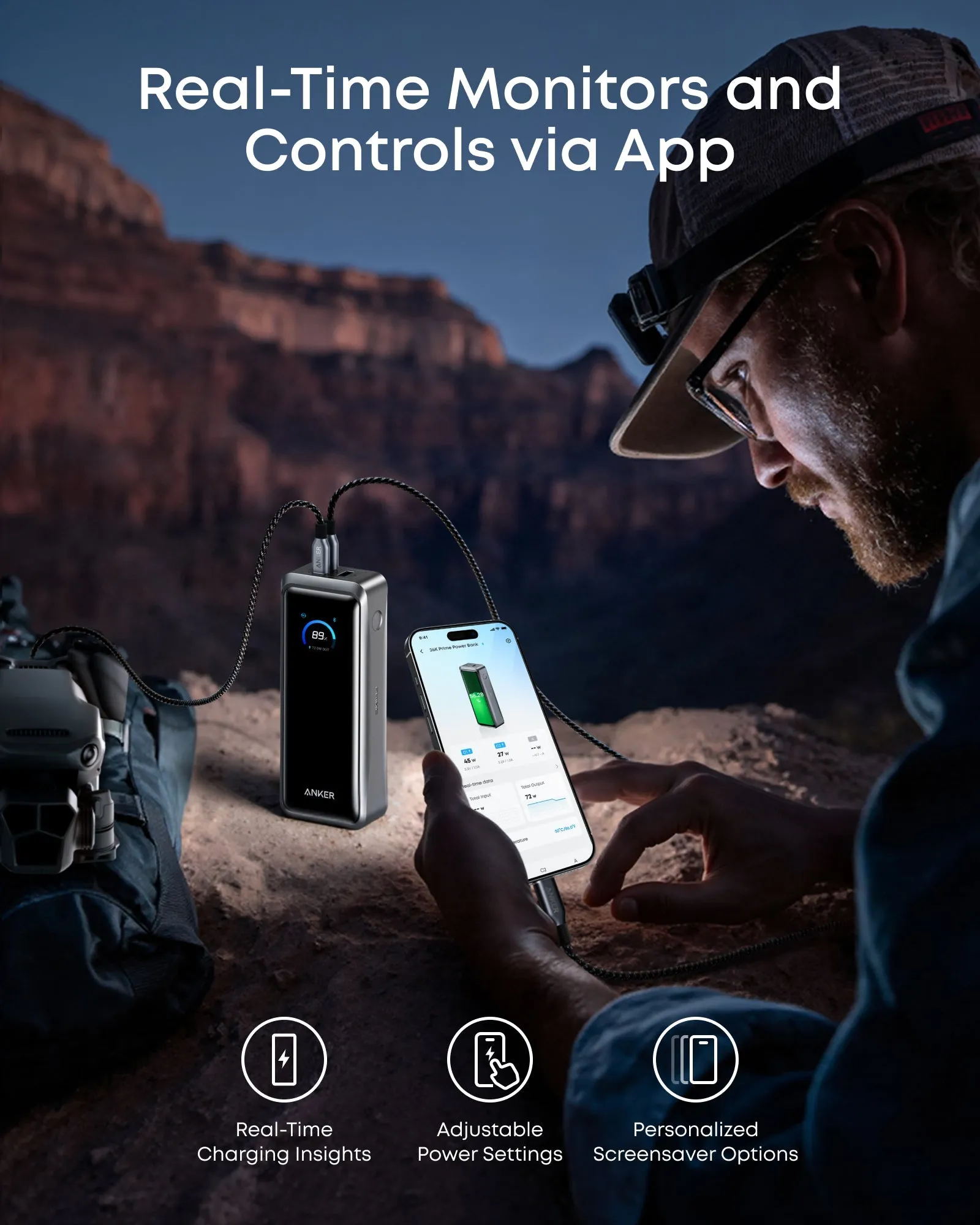 Pin sạc nhanh Anker Prime A110A trong không gian làm việc chuyên nghiệp