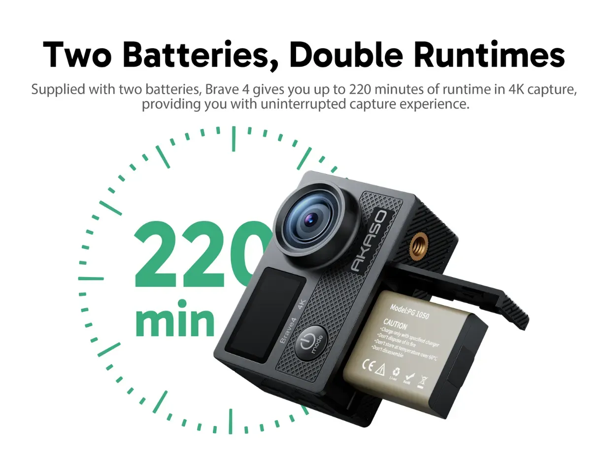 Camera Akaso Brave 4 – lắp đặt chắc chắn với chân đế chuyên dụng