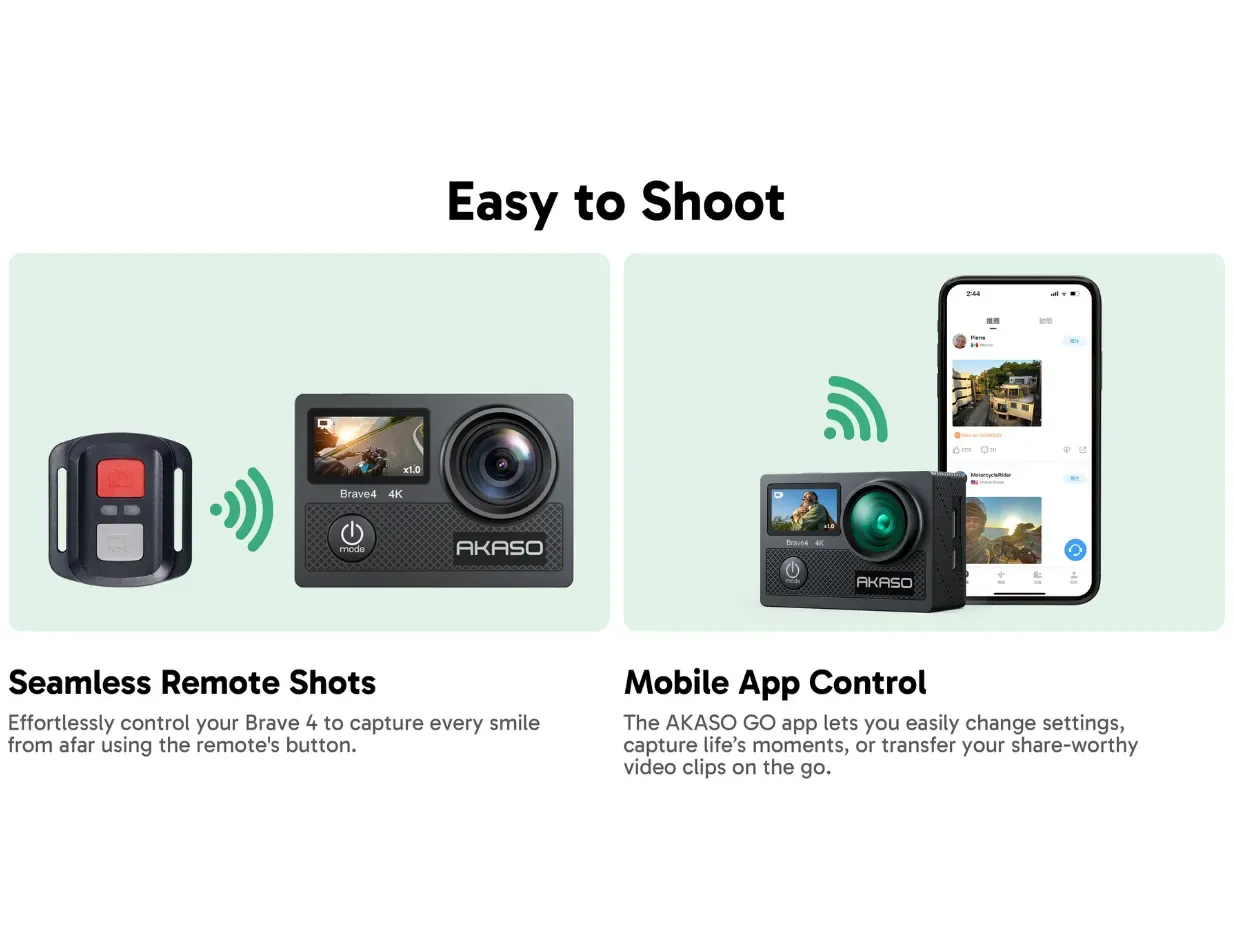 Camera hành động Akaso Brave 4 – bộ phụ kiện đi kèm đa dạng