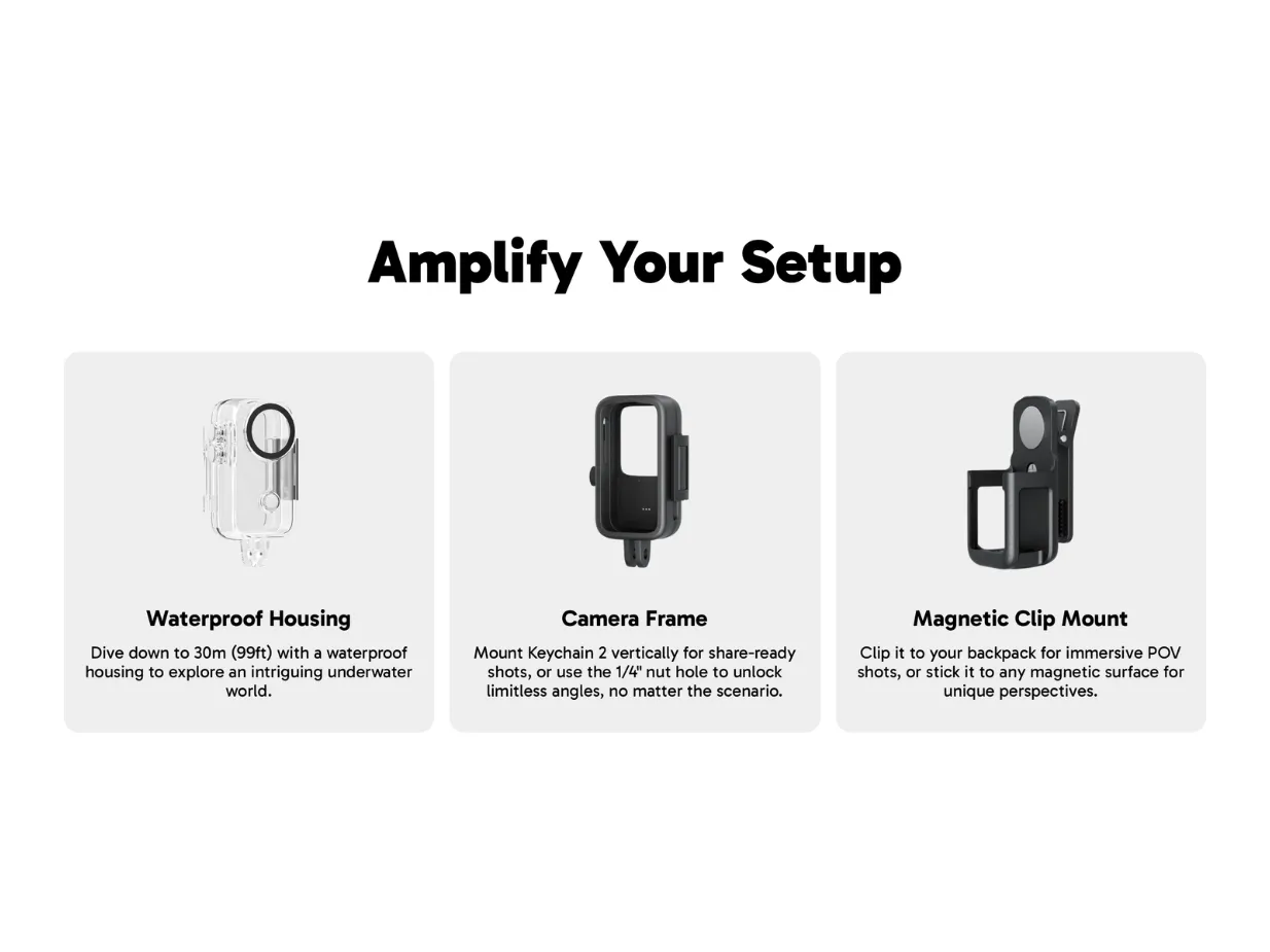Camera Akaso Keychain 2 – chi tiết mặt trước và logo