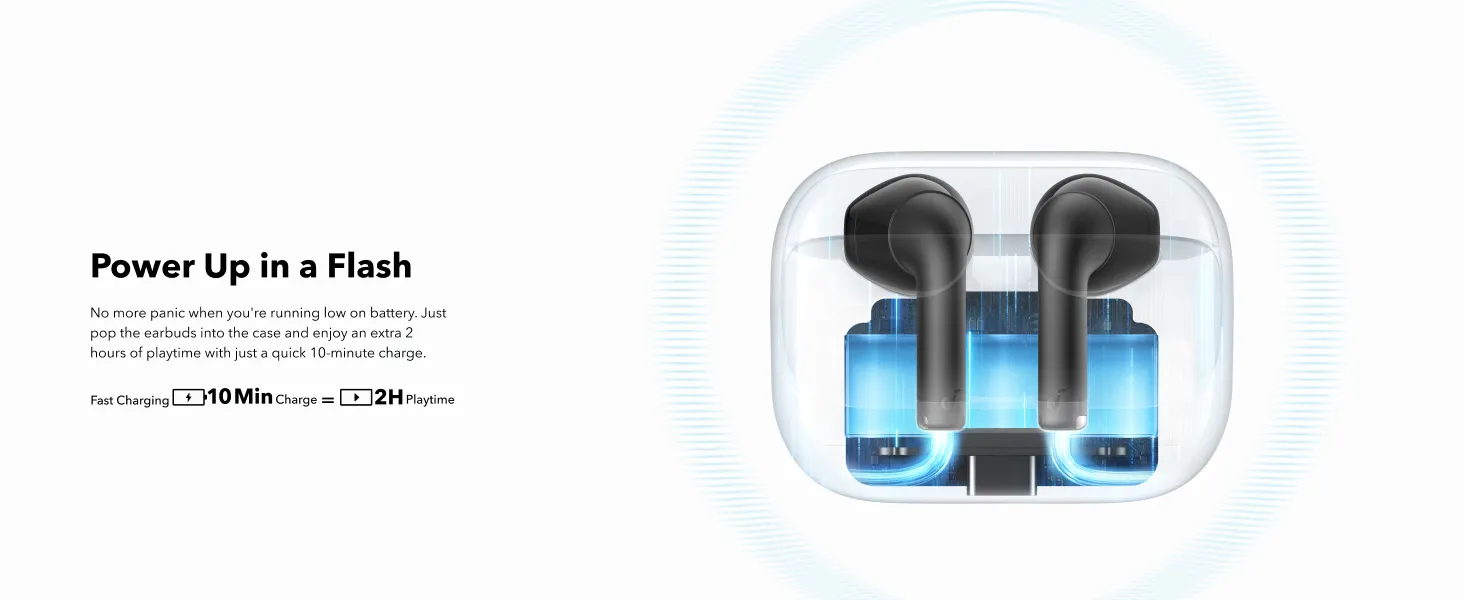 Tai nghe Anker Soundcore K20i A3994 – chi tiết earbud và case sạc nhỏ gọn