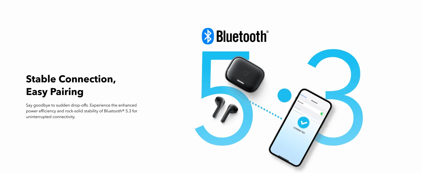 Tai nghe Anker Soundcore K20i – chi tiết case mở tai nghe với đèn LED báo trạng thái