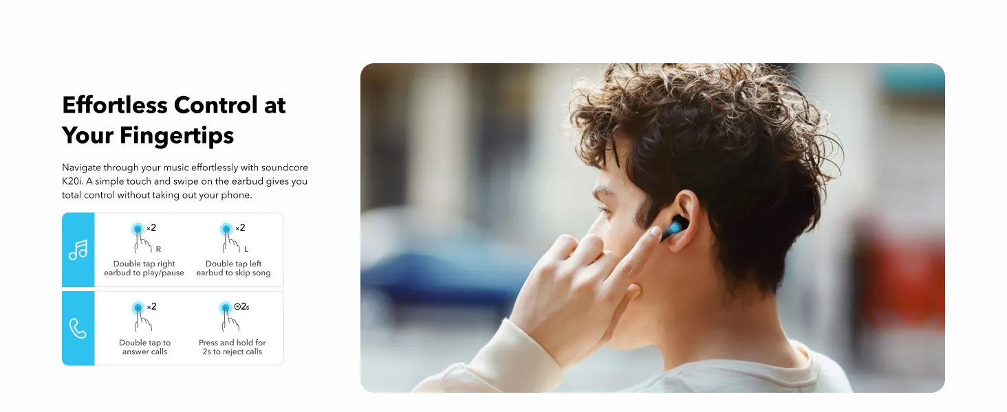 Tai nghe Bluetooth Anker Soundcore – chi tiết nút điều khiển cảm ứng thông minh