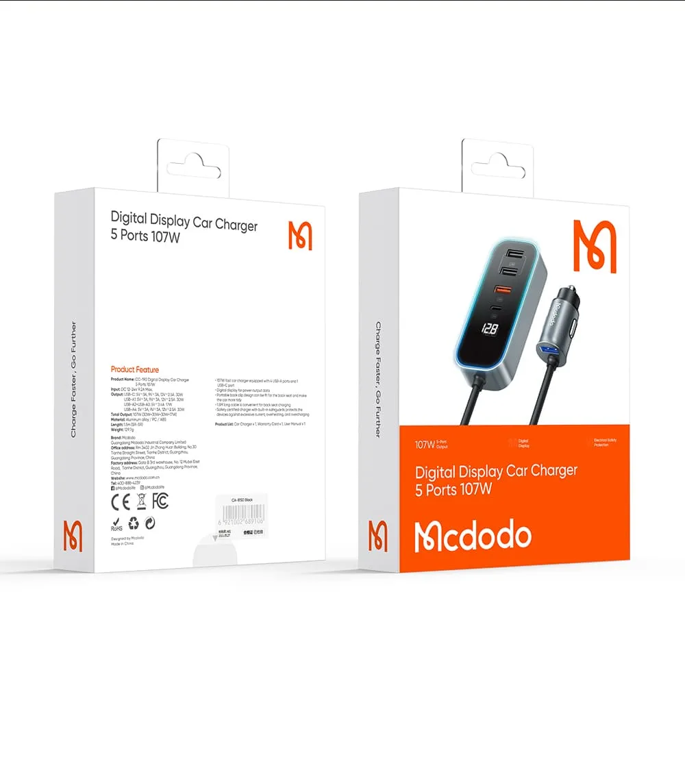 Sản phẩm tẩu sạc Mcdodo 107W sẵn hàng tại chube.vn