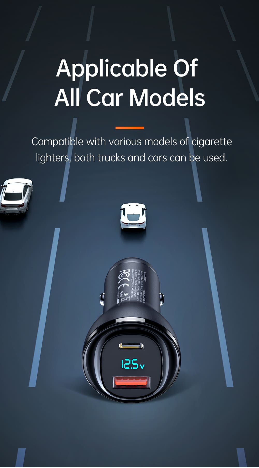 Hình ảnh thực tế tẩu sạc Mcdodo 95W trong khoang lái