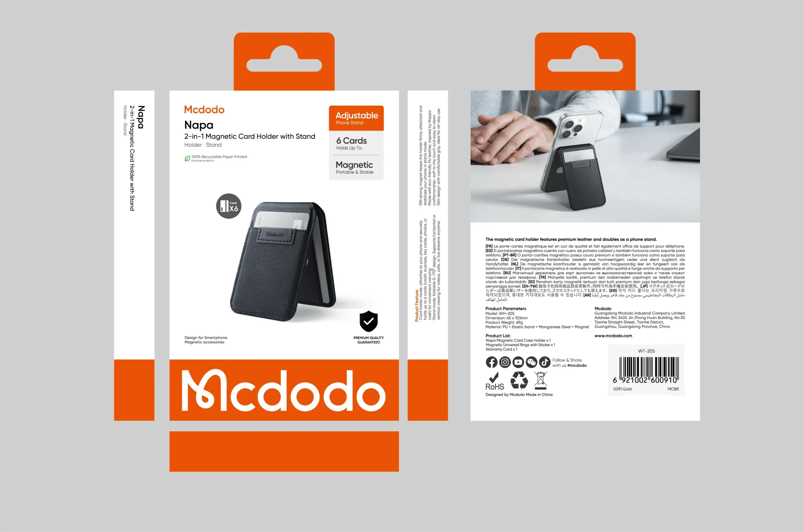 Ví thẻ hít từ tính Mcdodo Napa 2-trong-1 thiết kế mỏng nhẹ sang trọng